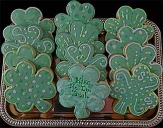 St Patrick's cookie tray: Shamrocks