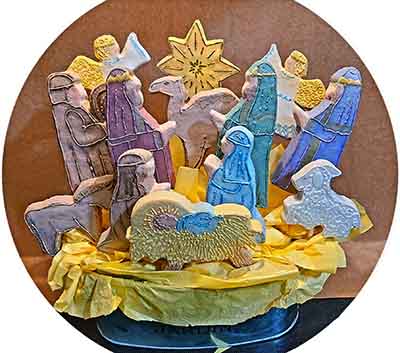 Christmas cookie bouquet:  Cookies that represent the nativity