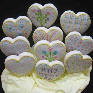 Mother's cookie bouquet: Hearts.