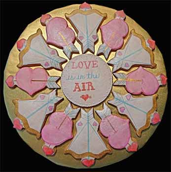 Valentine Cookie Tray: Hearts and bows and arrows.