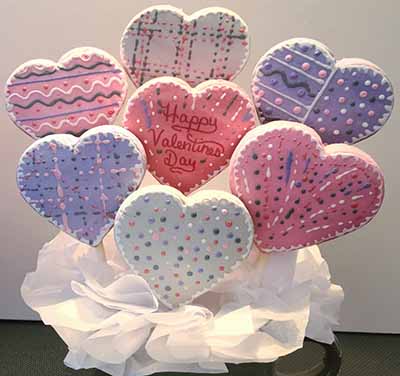 Valentine cookie bouquet: Hearts